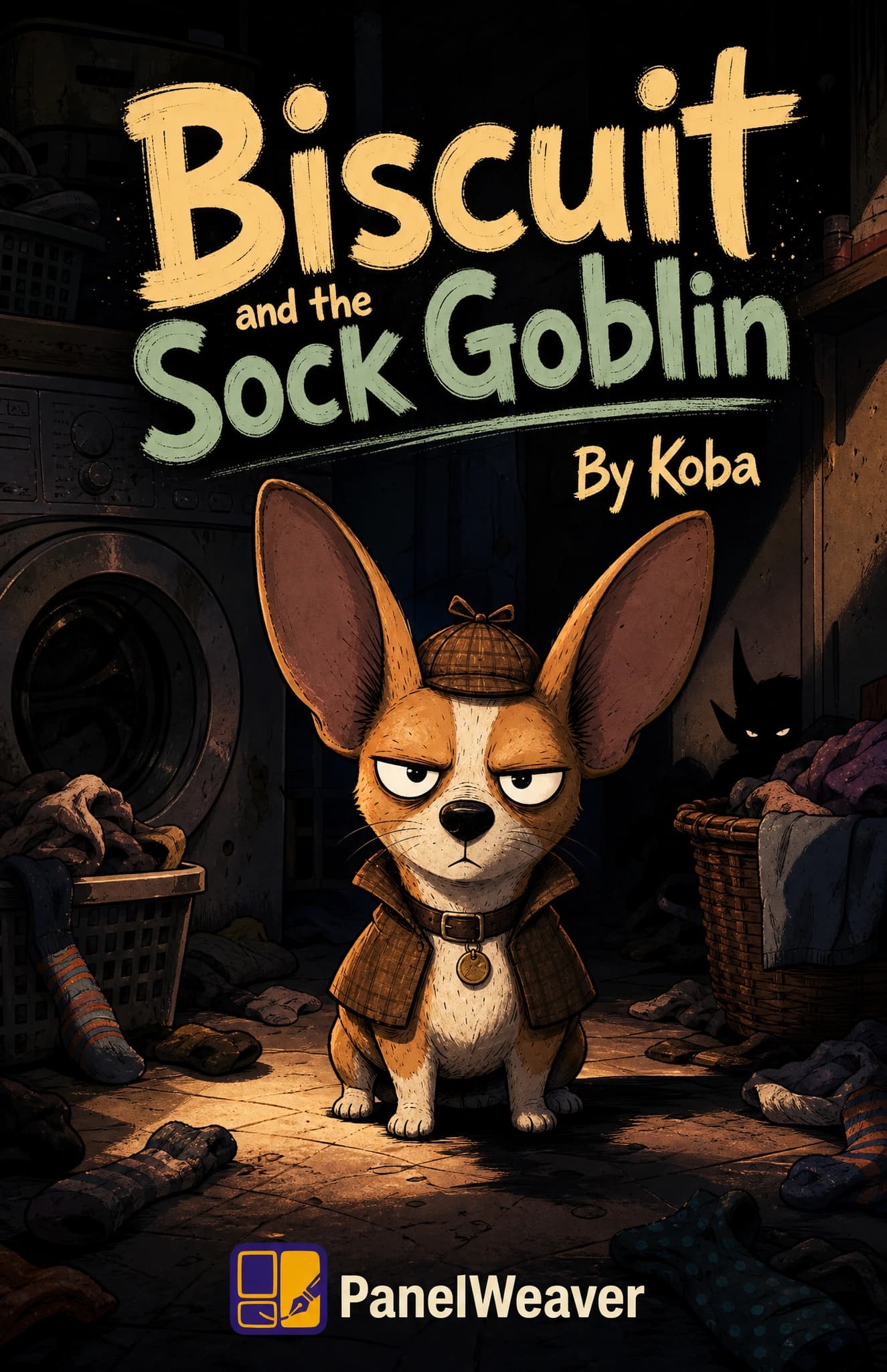 Cover of "Biscuit and the Sock Goblin", a comic book made with PanelWeaver