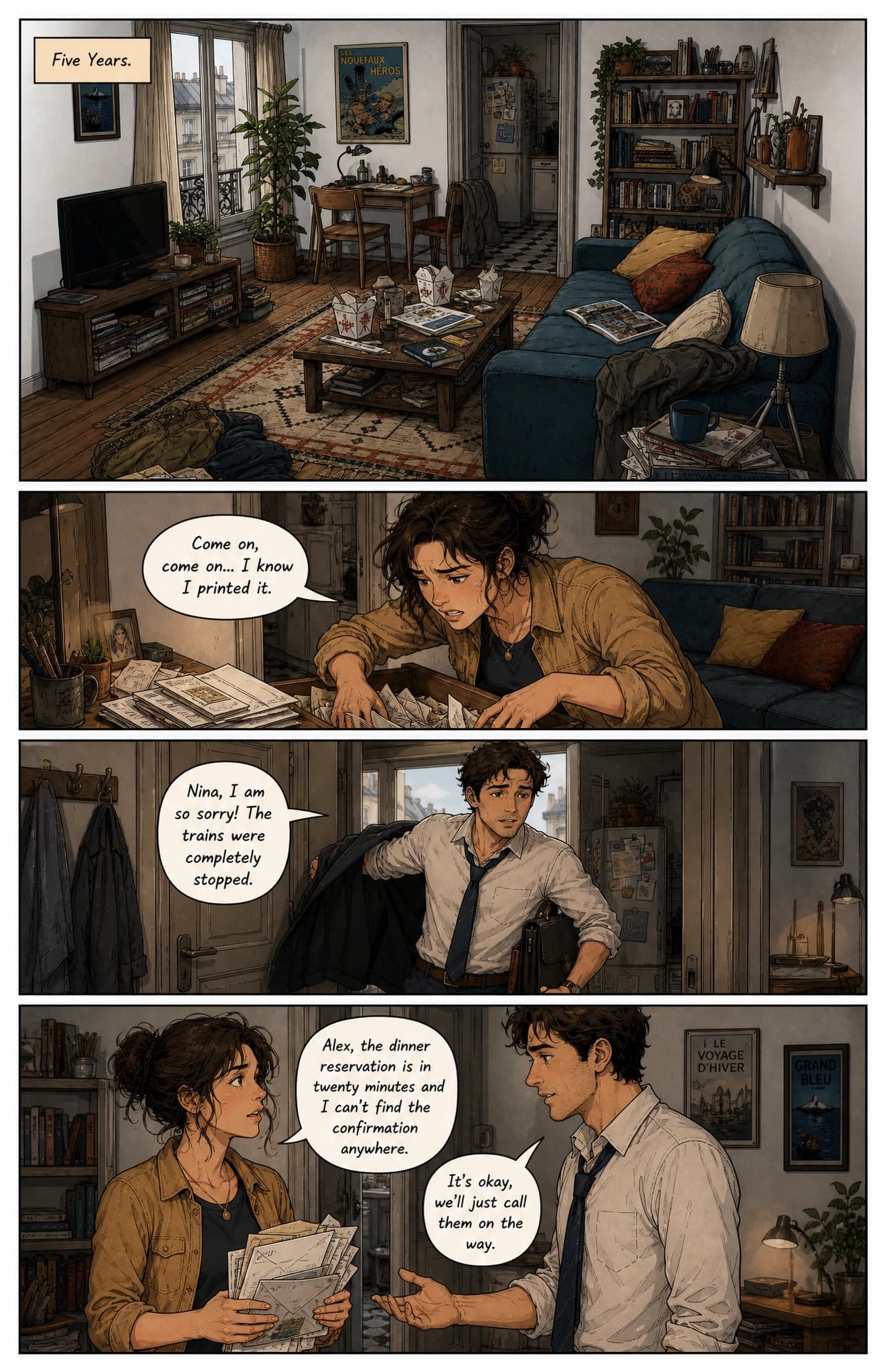 An interior page from "The Map of Us" showing four comic panels with dialogue