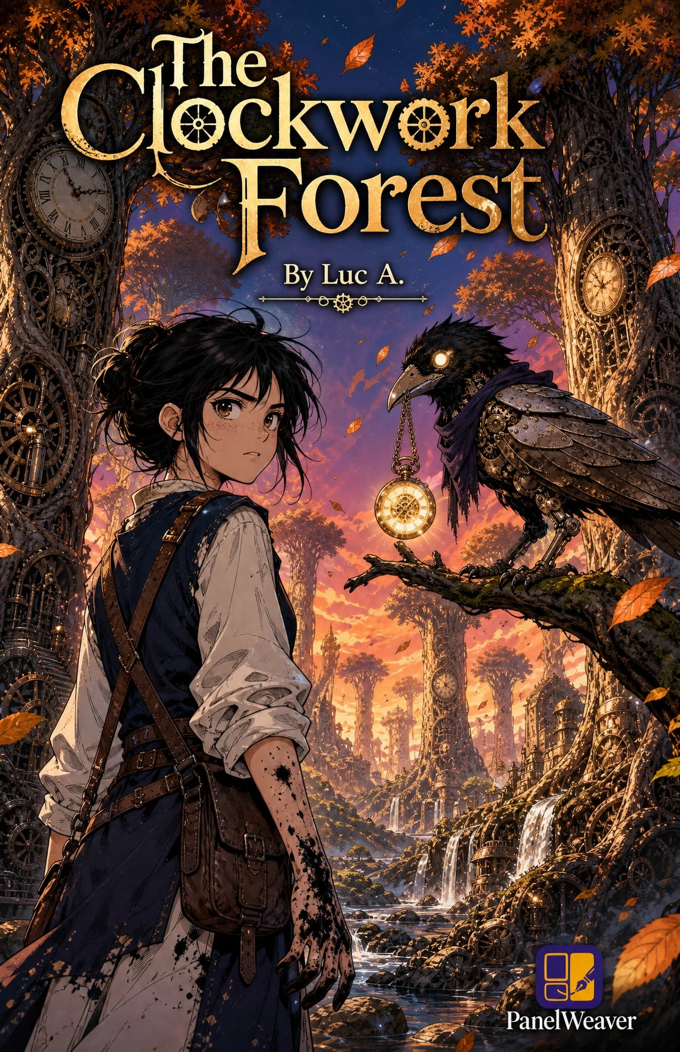 Cover of "The Clockwork Forest", a comic book made with PanelWeaver